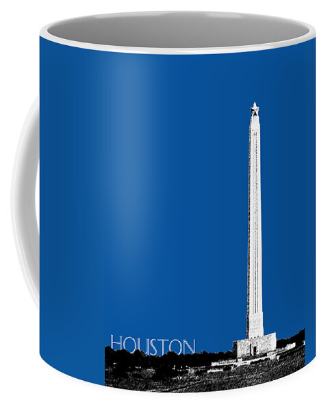 Architecture Coffee Mug featuring the digital art Houston San Jacinto Monument - Royal Blue by DB Artist