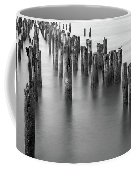 Hudson Coffee Mug featuring the photograph Hudson River Pilings by Bill Carson Photography