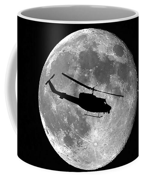 Huey Helicopter Coffee Mug featuring the photograph Huey Moon by Al Powell Photography USA