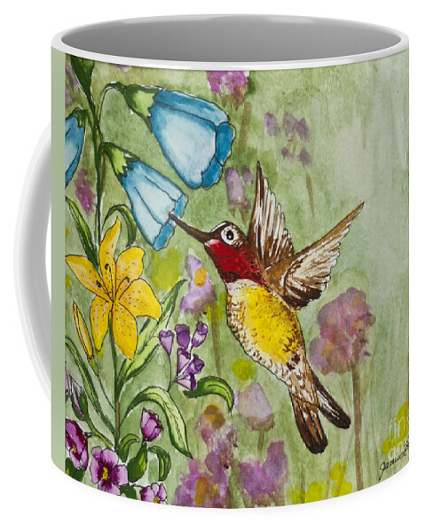 Humming Bird Coffee Mug featuring the painting Humming Bird by Janis Lee Colon