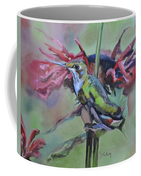 Hummingbird Coffee Mug featuring the painting Hummingbird Hangout by Donna Tuten