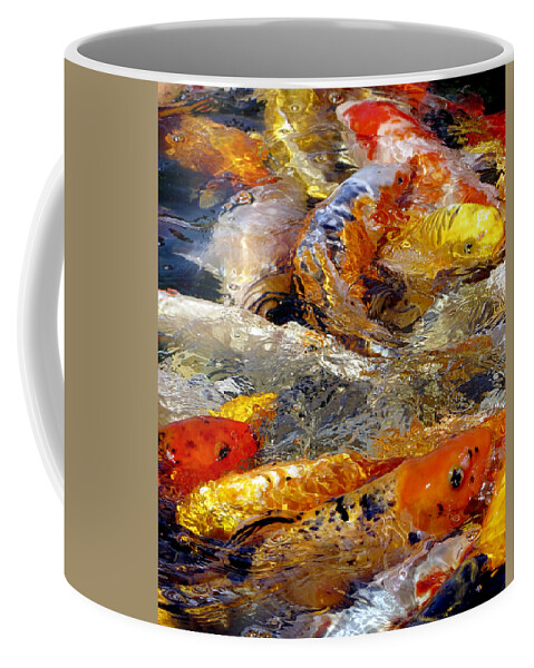 Pond Coffee Mug featuring the photograph Hungry Koi by Bob Slitzan
