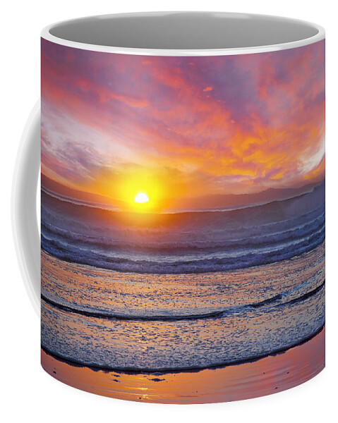 Sunset Coffee Mug featuring the photograph Huntington Beach Drama by Kelley King