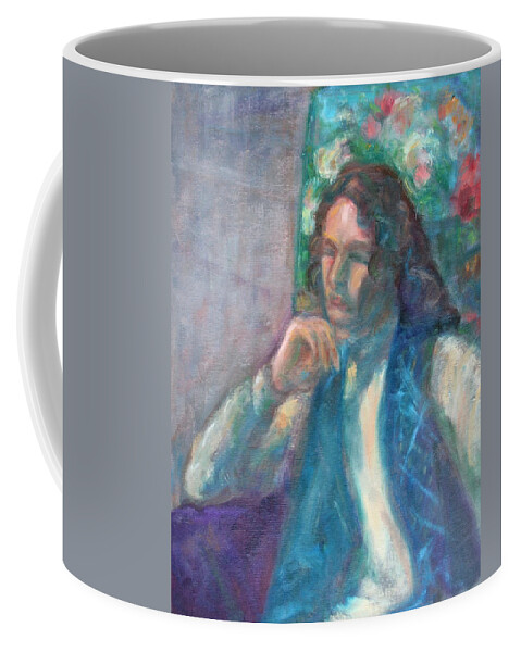 Young Man Coffee Mug featuring the painting I am Heathcliff - Original Painting by Quin Sweetman