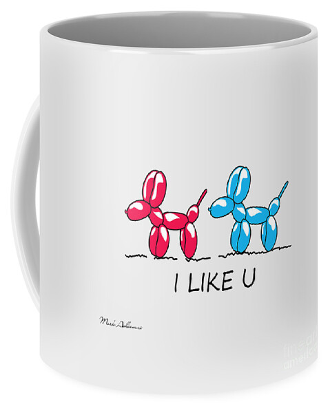  Love Coffee Mug featuring the digital art I Like U by Mark Ashkenazi