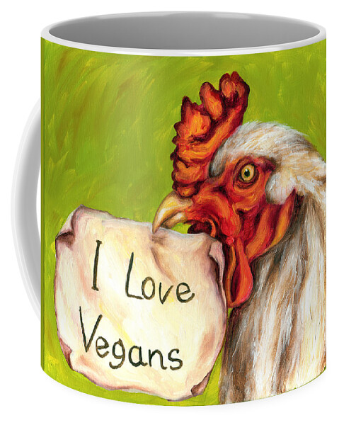 Hilarious Coffee Mug featuring the painting I Love Vegans by Hiroko Sakai