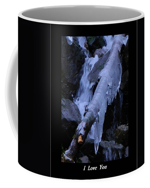  Ice Coffee Mug featuring the photograph I love you ice by Gallery Of Hope 