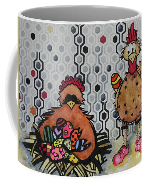 Fine Art Painting Coffee Mug featuring the painting Happy Easter by Chrisann Ellis