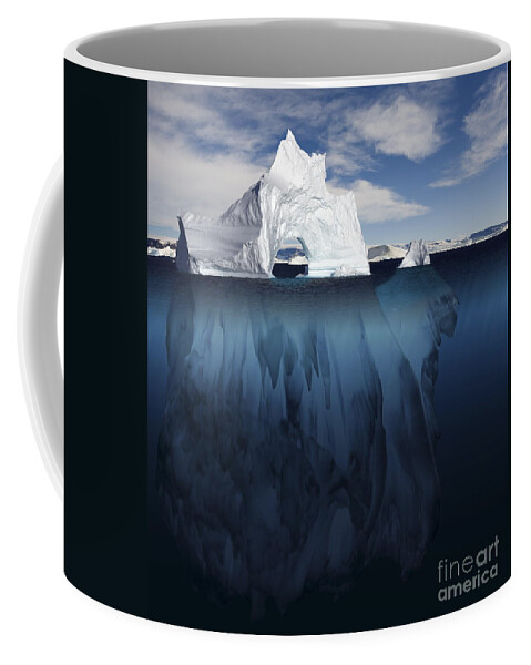 Antarctic Coffee Mug featuring the photograph Ice Arch Iceberg by Bryan and Cherry Alexander