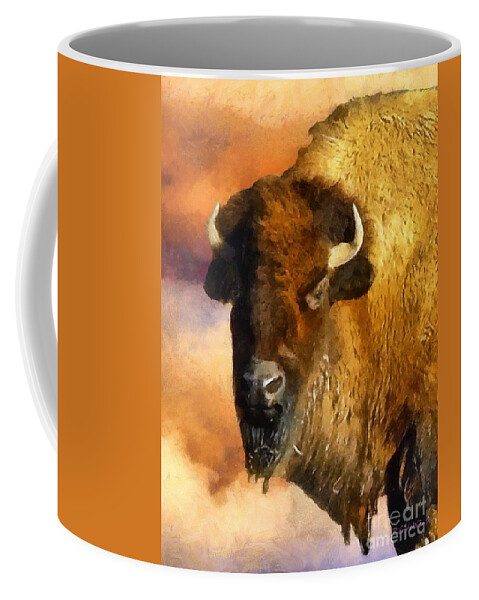 Buffalo Coffee Mug featuring the painting Icon of the Plains by RC DeWinter