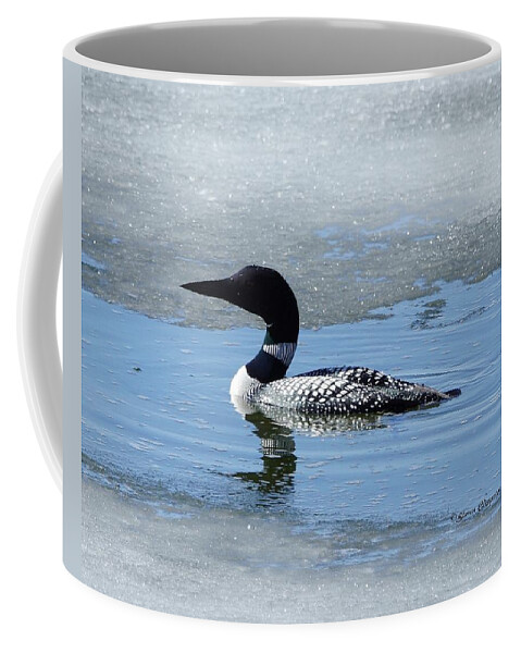 Loon Coffee Mug featuring the photograph Icy Loon by Steven Clipperton