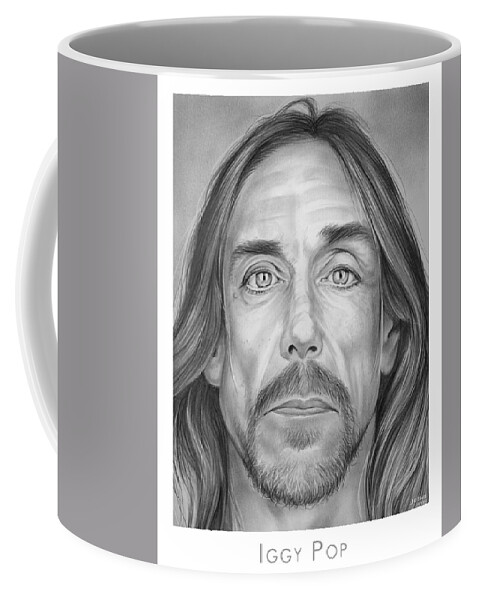 Music Coffee Mug featuring the drawing Iggy Pop by Greg Joens