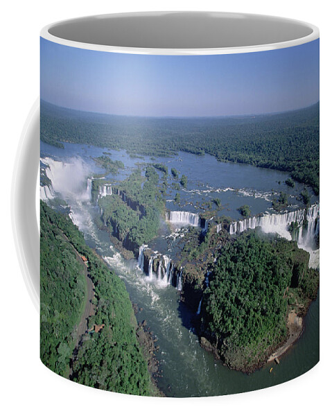Feb0514 Coffee Mug featuring the photograph Iguacu Falls Aerial View Brazil by Konrad Wothe