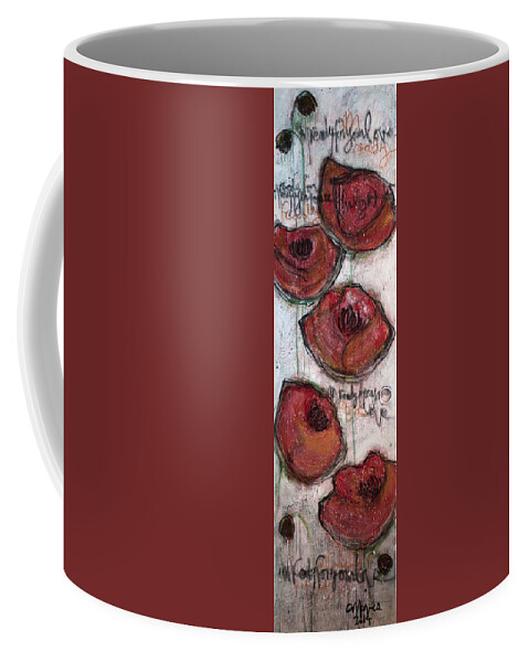 Flower Coffee Mug featuring the painting Im Ready for Your Love Poppies by Laurie Maves ART