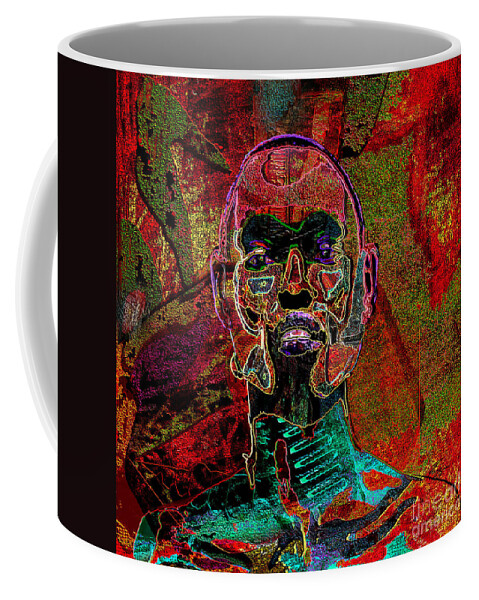 African Coffee Mug featuring the painting Imprint of proof by Reggie Duffie