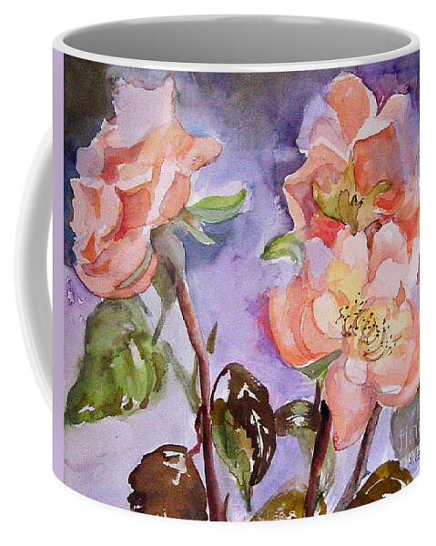 Roses Coffee Mug featuring the painting In full bloom by Mafalda Cento