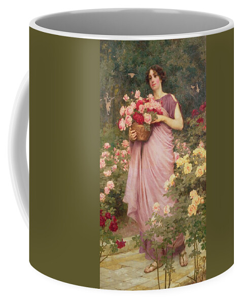 In The Garden Of Roses Coffee Mug featuring the painting In The Garden Of Roses by Richard Willes Maddox