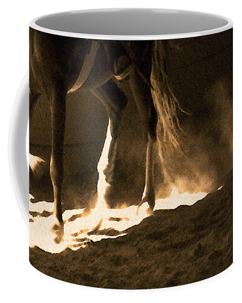 Horse Coffee Mug featuring the photograph In The Practice Ring by Theresa Tahara