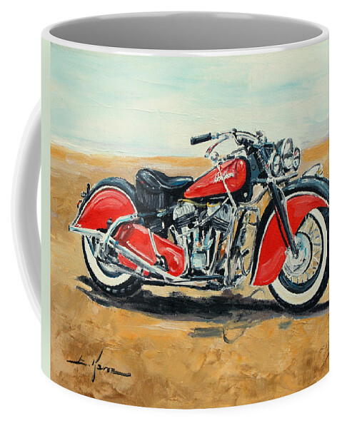 Indian Coffee Mug featuring the painting Indian Chief 1948 by Luke Karcz