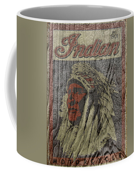 Indian Motorcycle Poster Textured Coffee Mug featuring the photograph Indian Motorcycle PosterTextured by Wes and Dotty Weber