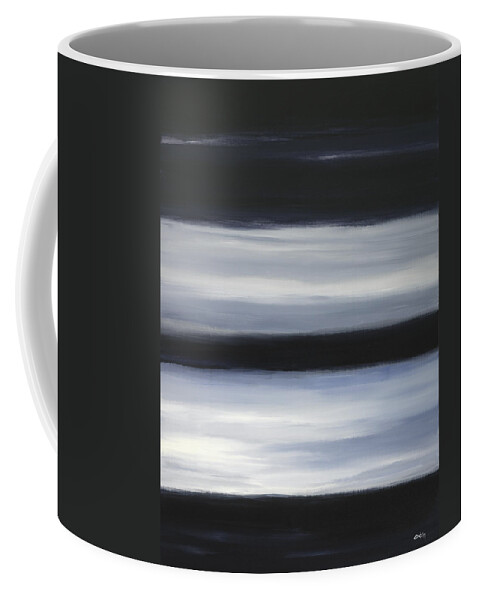 Abstract Coffee Mug featuring the painting Indigo Blur I by Tamara Nelson