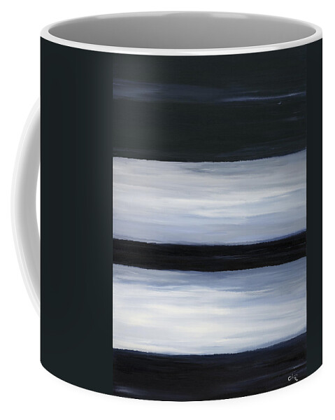 Abstract Coffee Mug featuring the painting Indigo Blur III by Tamara Nelson