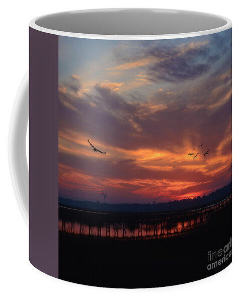 Throw Pillows Coffee Mug featuring the photograph Inlet Sunset Throw Pillow by Kathy Baccari