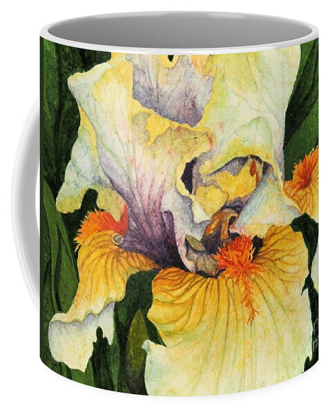 Iris Coffee Mug featuring the painting Inner Beauty by Barbara Jewell