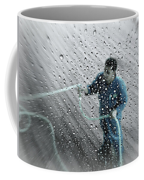 Window Washer Coffee Mug featuring the photograph Inspection Day by Micki Findlay