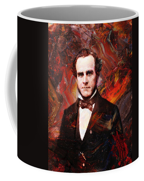 Historical Figure Coffee Mug featuring the painting Intense Fellow 2 by James W Johnson