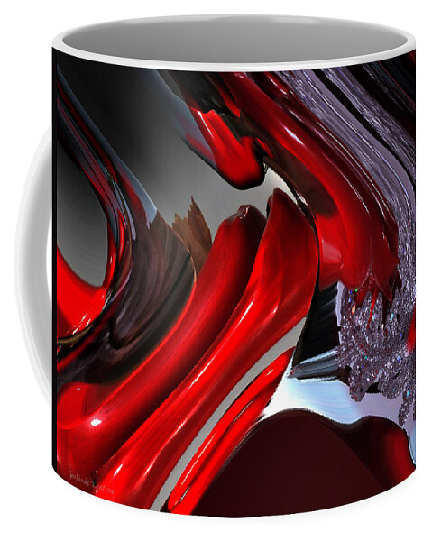 Abstract Coffee Mug featuring the digital art Interactions by Gerlinde Keating