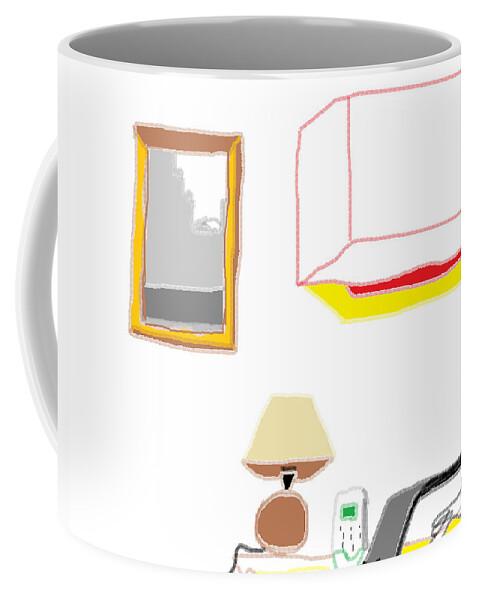Interiors Coffee Mug featuring the painting Interior Kitchen Desk by Anita Dale Livaditis