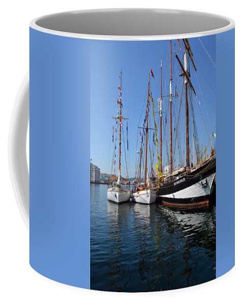Sailing Coffee Mug featuring the photograph International Sailing Festival in Bergen Norway 2 by Carol Eliassen