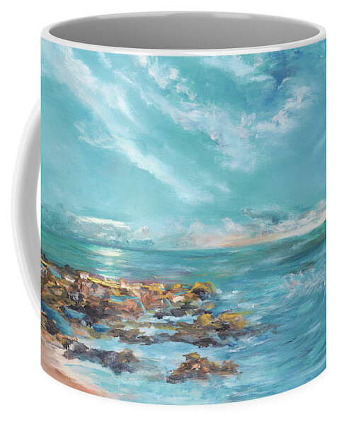 Into Coffee Mug featuring the painting Into The Horizon II by Julie Derice