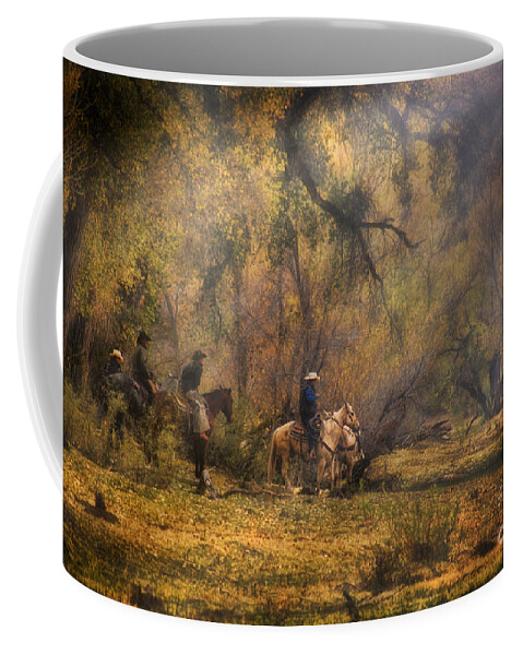 Cowboys Coffee Mug featuring the photograph Into the Light by Priscilla Burgers