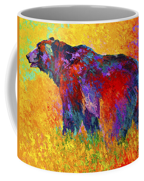 Bear Coffee Mug featuring the painting Into The Wind by Marion Rose