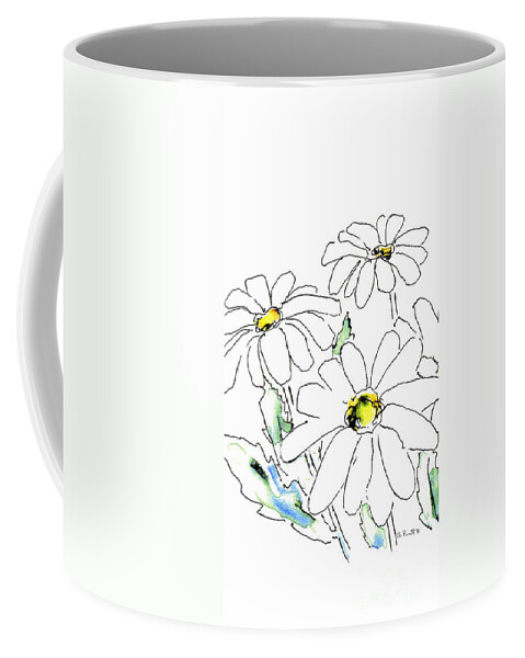 Daisy Coffee Mug featuring the drawing iPhone-Case-Flower-Daisy2 by Gordon Punt