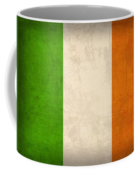 Ireland Flag Vintage Distressed Finish Dublin Irish Green Europe Luck Coffee Mug featuring the mixed media Ireland Flag Vintage Distressed Finish by Design Turnpike