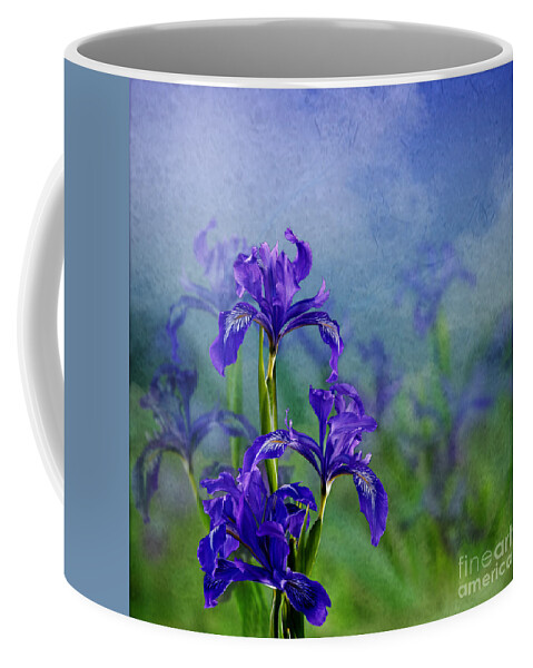 Iris Garden Coffee Mug featuring the photograph Iris Garden by Shirley Mangini