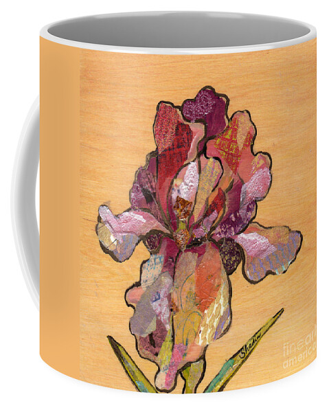 Flower Coffee Mug featuring the painting Iris II - Series II by Shadia Derbyshire