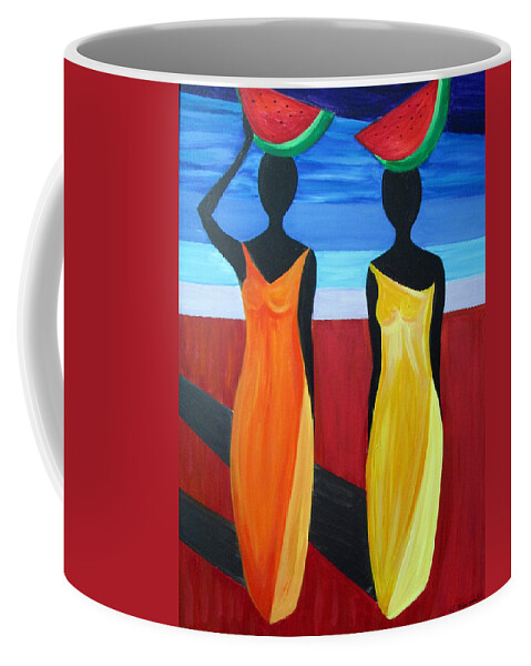 Women Coffee Mug featuring the painting Island women by Rosie Sherman