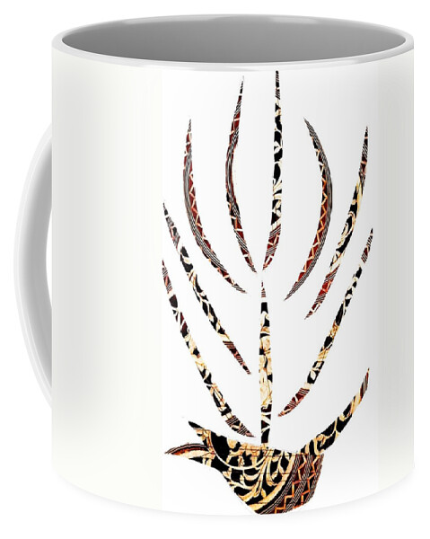 Debra Amerson Coffee Mug featuring the mixed media Ancient Italian Pottery Shard Potted Plant by Debra Amerson