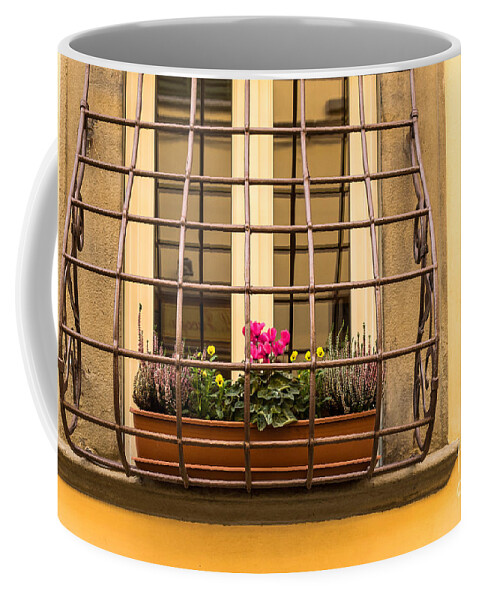 Italian Window Box Coffee Mug featuring the photograph Italian Window Box by Prints of Italy