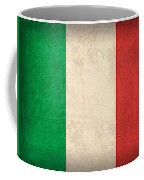 Italy Flag Vintage Distressed Finish Rome Italian Europe Venice Coffee Mug featuring the mixed media Italy Flag Vintage Distressed Finish by Design Turnpike