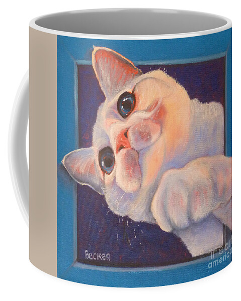 Cat Coffee Mug featuring the painting I've Been Framed by Susan A Becker