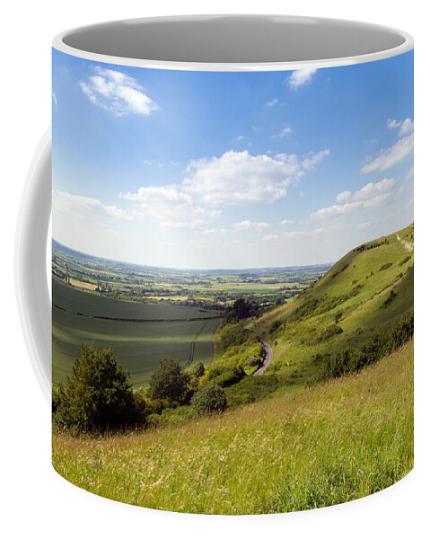 Buckinghamshire Coffee Mug featuring the photograph Ivinghoe Beacon and Aylesbury Vale by Gary Eason
