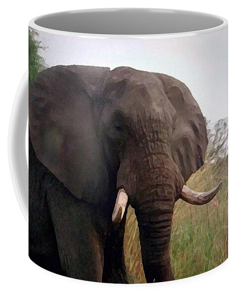 Africa Coffee Mug featuring the painting Ivory King by George Pedro