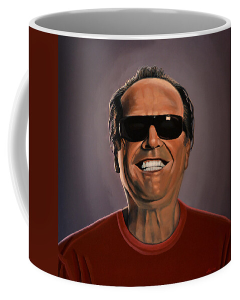 Jack Nicholson Coffee Mug featuring the painting Jack Nicholson 2 by Paul Meijering