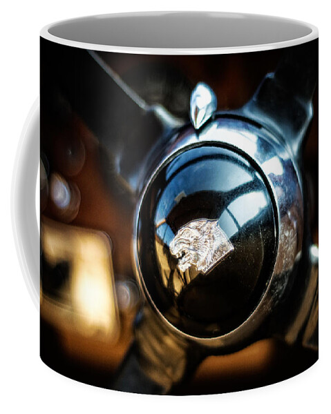 Transport Coffee Mug featuring the photograph Jaguar Steering Wheel by Spikey Mouse Photography