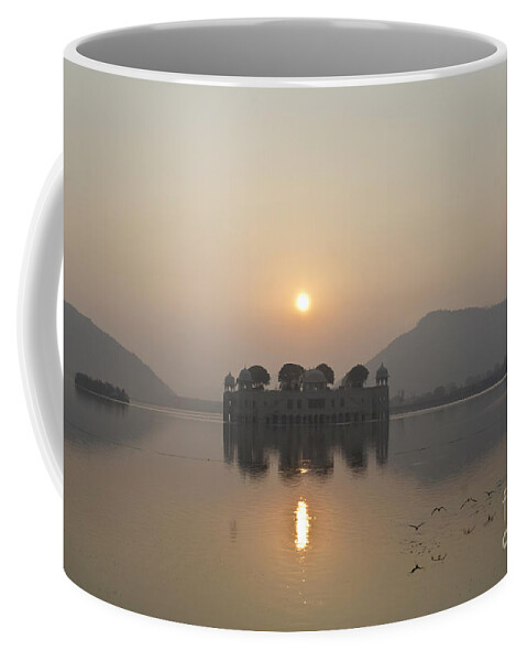 Sunrise Coffee Mug featuring the photograph Jal Mahal in sunrise by Elena Perelman